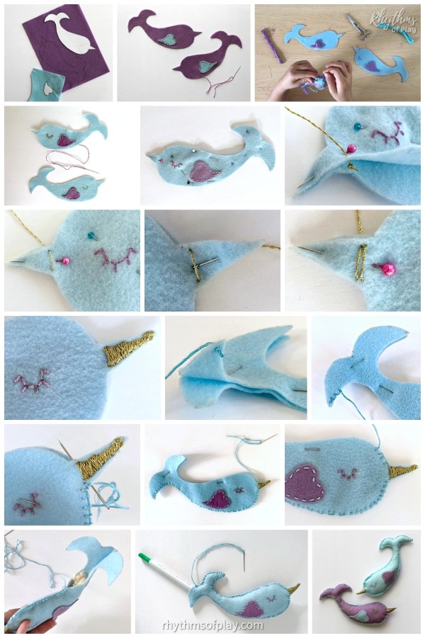 narwhal softie step by step photo tutorial 