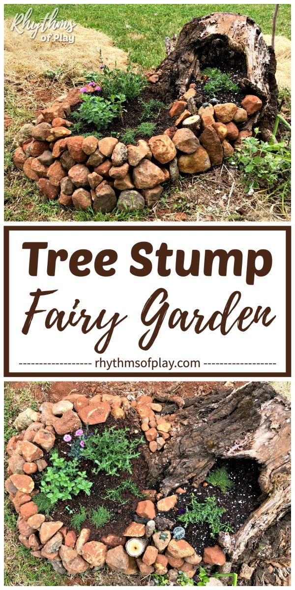 fairy garden tree stump - diy fairy garden in a tree stump