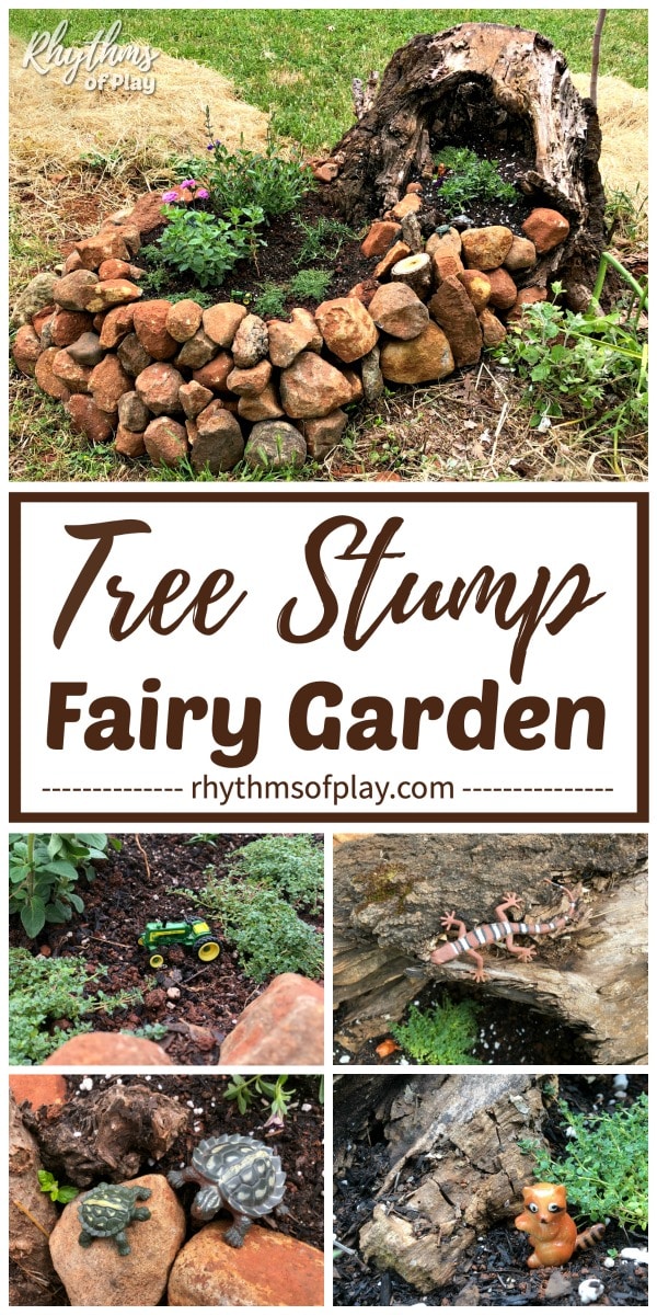 fairy garden tree stump 