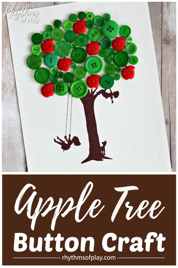 apple tree craft - button art tree