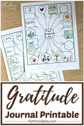 gratitude journal printable template pages for kids and adults