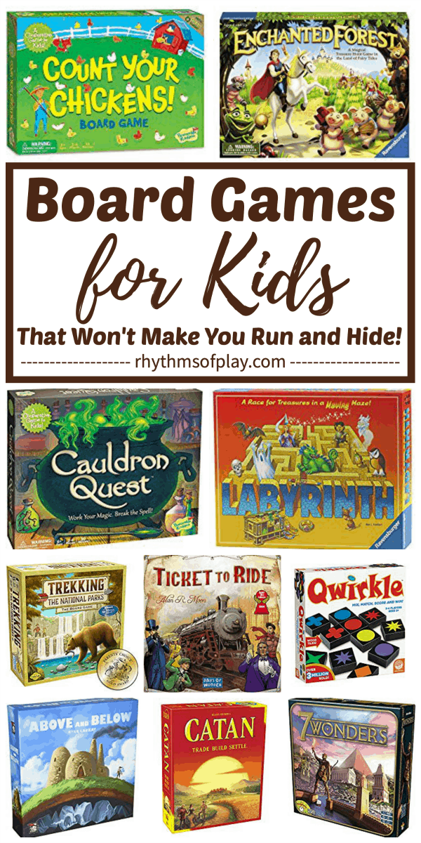 Picture showing best board games for kids included on this list of family games.