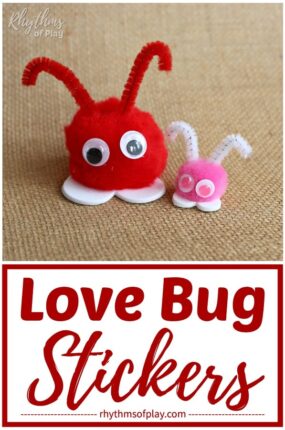 adorable red and pink pom pom love bugs