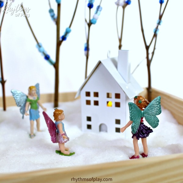 winter wonderland fairy garden for kids