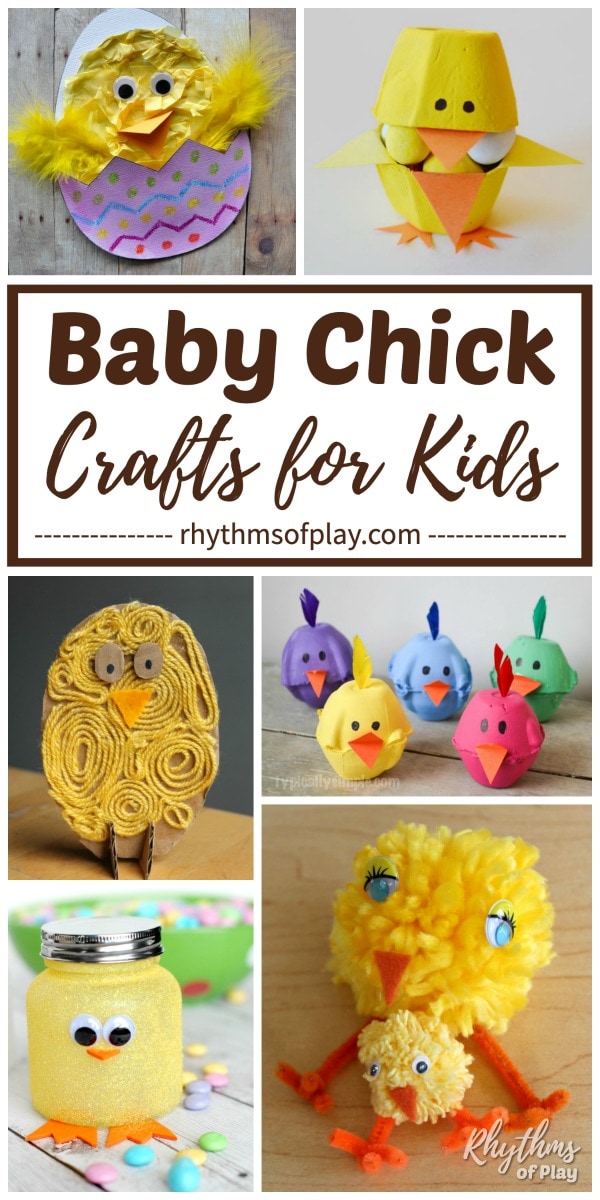Pictures of cute baby chick crafts for kids and adults.