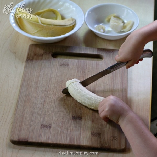 how to cut a banana Montessori activity