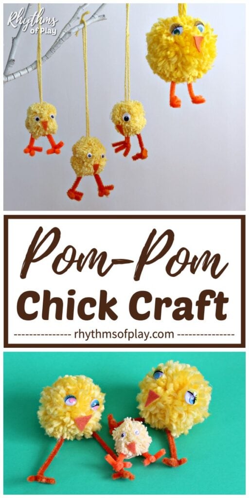 pom pom chick ornaments and baby chick crafts