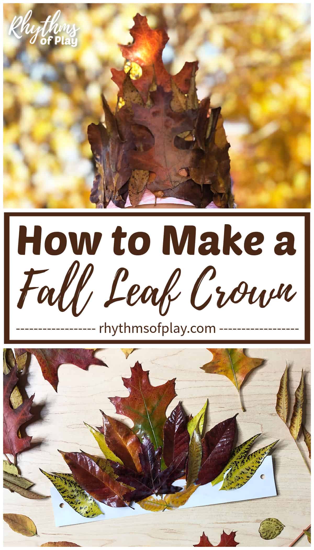 how to make a fall leaf crown with real autumn leaves