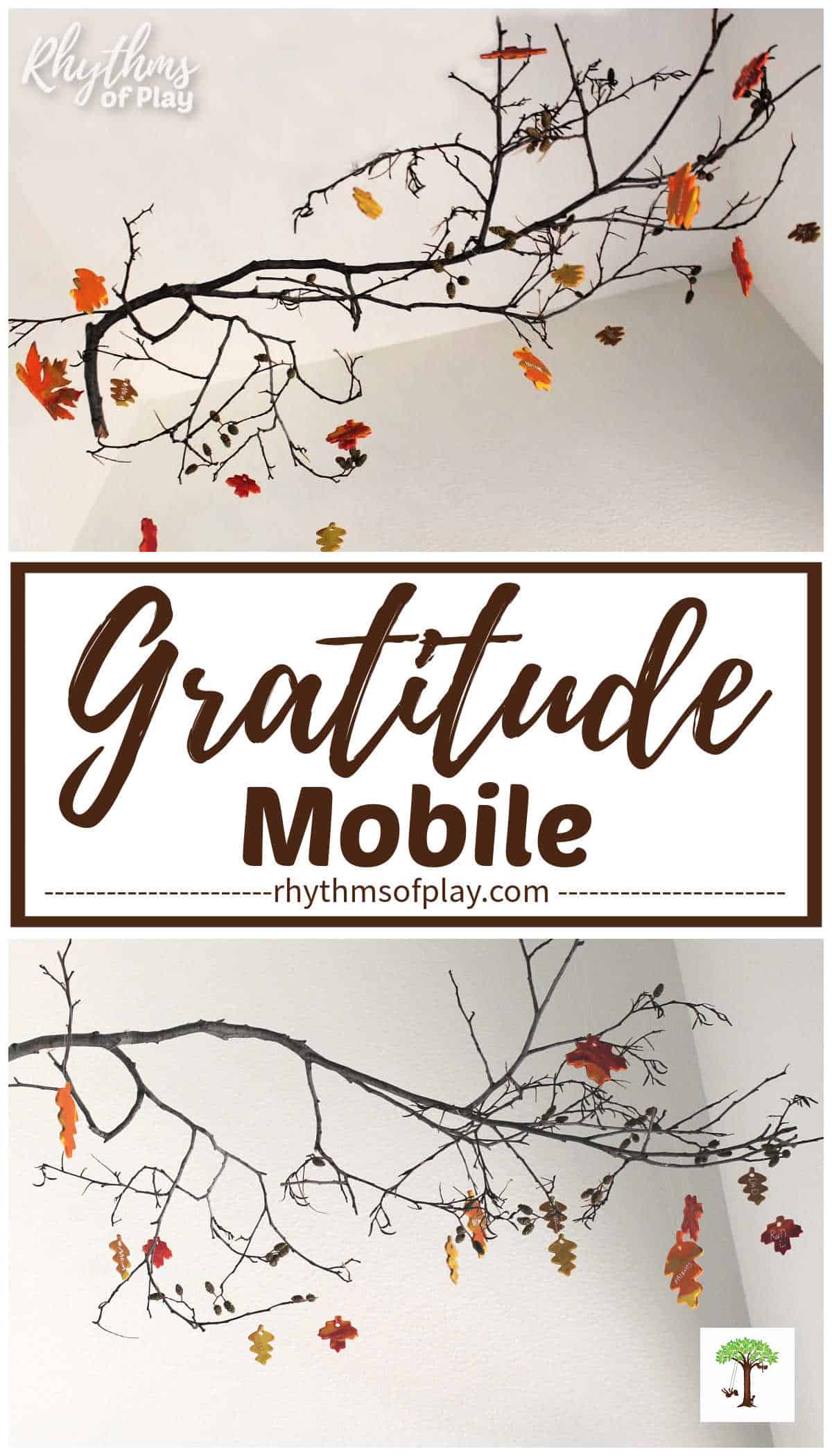 DIY gratitude mobile craft for Thanksgiving