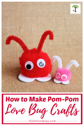 How to make adorable love bug crafts for Valentine's Day with pre-made or DIY pom-poms