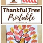 Gratitude tree printable for Thanksgiving