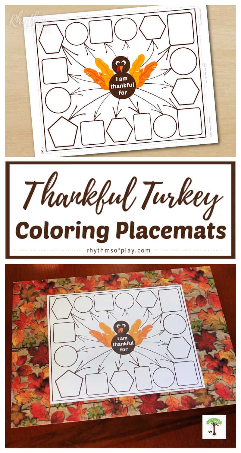 color your own thankful for printable Thanksgiving placemats for kids and adults