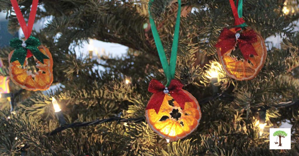 how to make orange slice Christmas ornaments