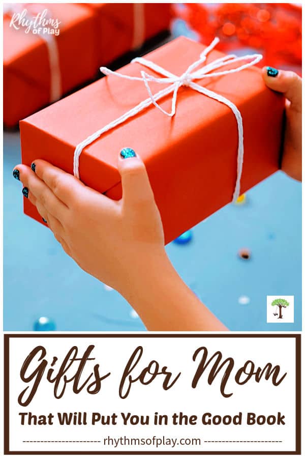 child giving gift for mom 