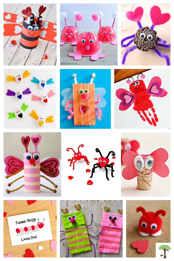 Valentine's Day lovebugs and love bug crafts for kids from toddlers to preschoolers, kindergarteners, teens and adults.