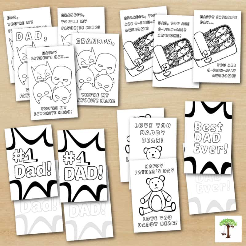 printable Father's Day Cards to Color for dad and grandpa
