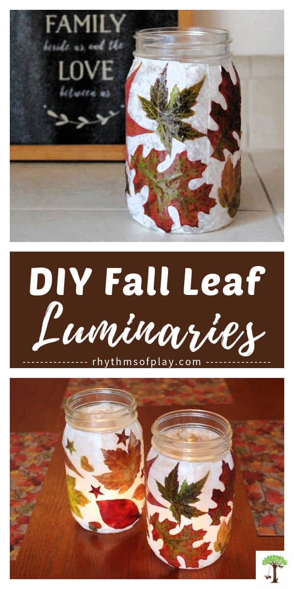 How to make fall leaf lanterns and autumn luminaries with natural or faux leaves.