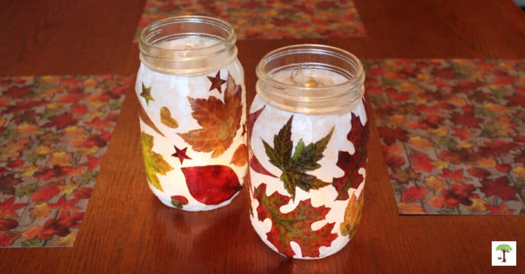 how to make fall leaf lanterns with natural autumn leaves