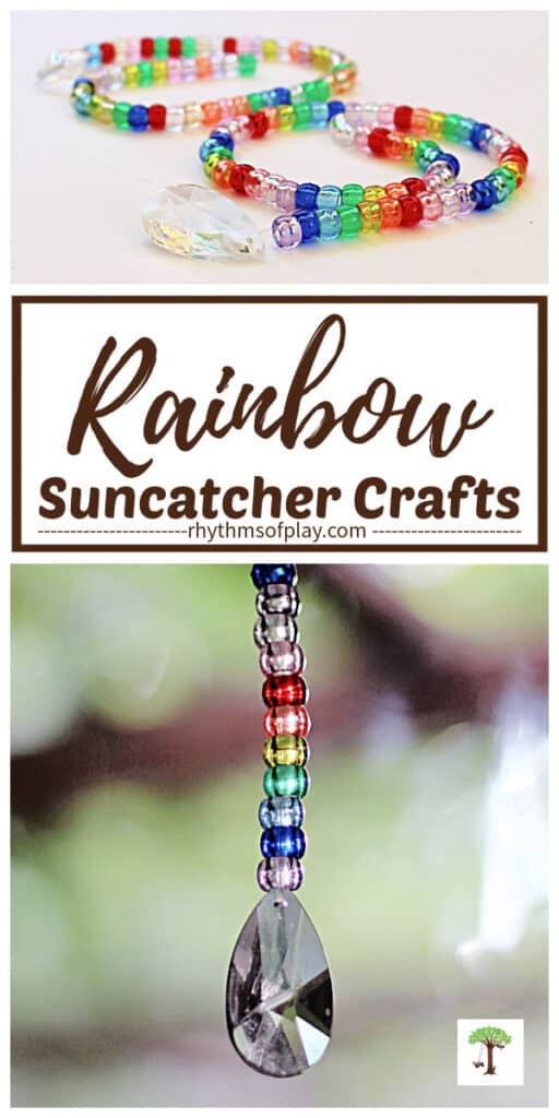 hand-beaded pony bead and prism rainbow suncatchers  