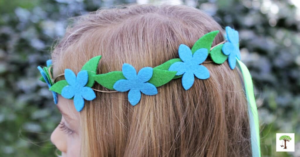 How to make a felt flower crown DIY (photo of Charlize Kartychok wearing felt flower crown)