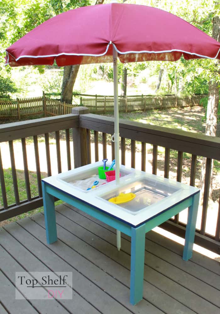 DIY sand and water table created by Top Shelf DIY