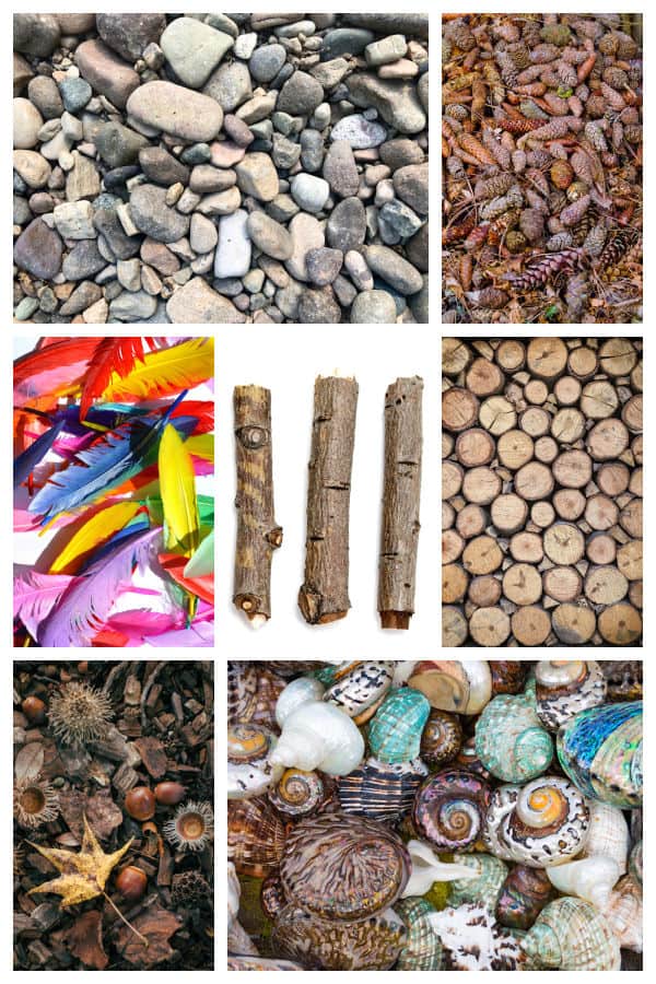 Natural play materials for open ended imaginative pretend play