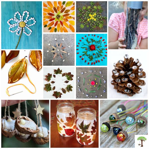 nature arts and crafts ideas made with natural treasures collected outdoors