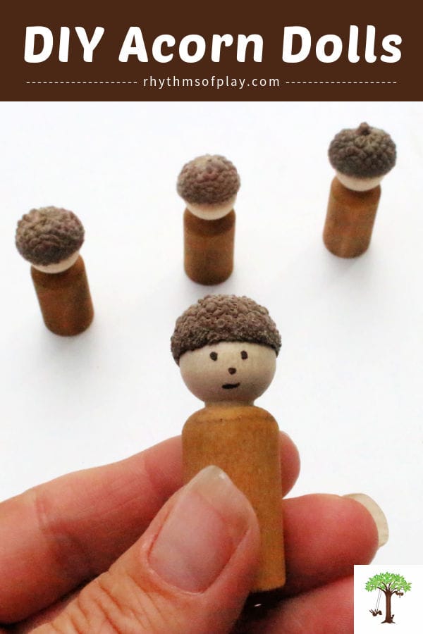 Acorn peg dolls DIY wooden toy for kids