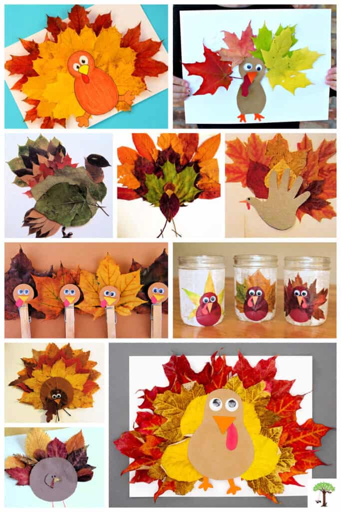 Thanksgiving Turkey Leaf Craft Ideas for kids and adults to do on Thanksgiving