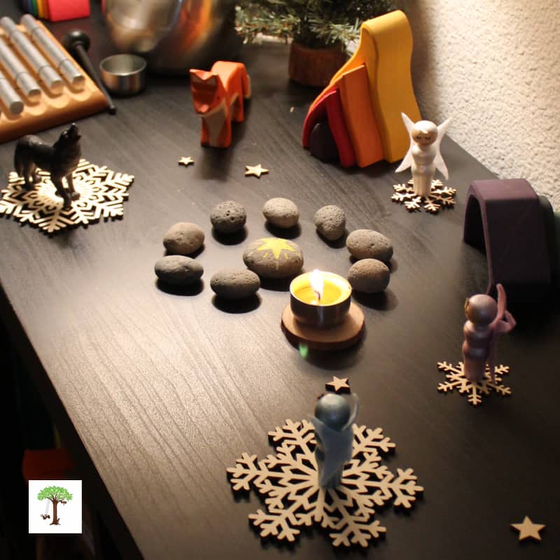 DIY stone advent Christmas countdown calendar as it grows smaller in the days leading up to Christmas.