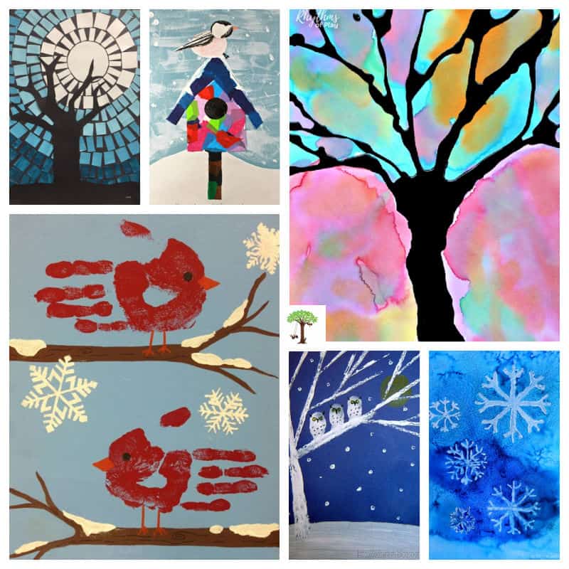 Winter-themed artwork ideas art projects and painting ideas for kids and adults