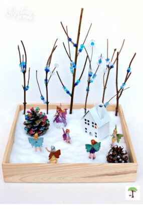 Winter Wonderland Fairy Garden DIY Small World Sensory Play Toy with twig trees