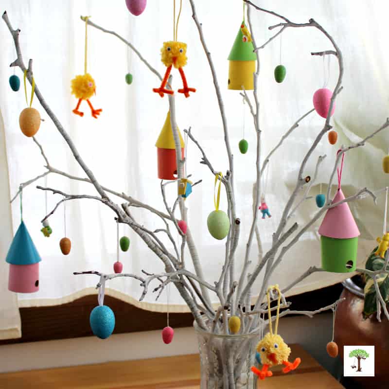 DIY spring Easter egg tree decoration and ornament ideas