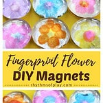 How to make fingerprint flower magnets with glass stones or gems.