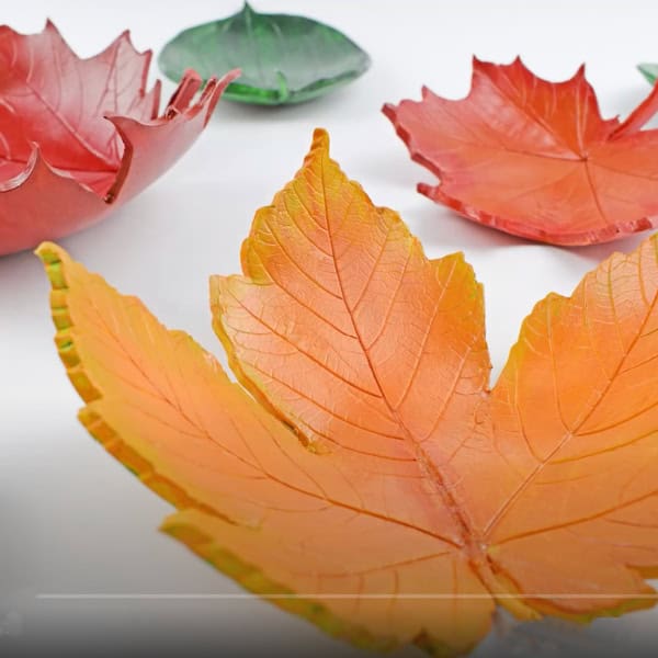 leaf bowl craft tutorial by Pink Cloud Arts and Crafts.