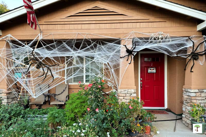 How to make a spider web with rope and sticks for DIY Halloween Decorations.