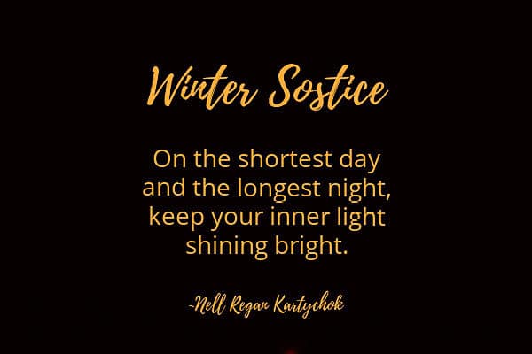 Candle flame with winter solstice quote or poem "On the shortest day and the longest night, keep your inner light shining bright." Winter solstice poem by Nell Regan Kartychok founder of Rhythms of Play