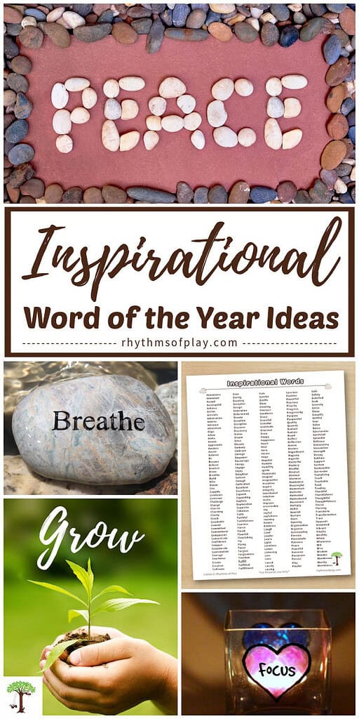 printable list of inspirational words you can choose for your word of the year